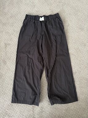 Nike Black Pinstripe Wide-Leg Pants
